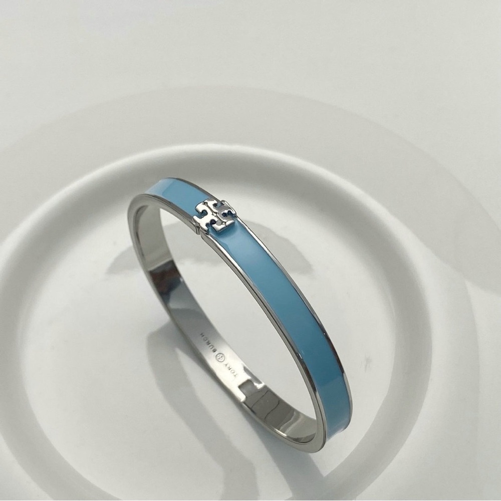 Tory Burch Silver and Blue Bracelet